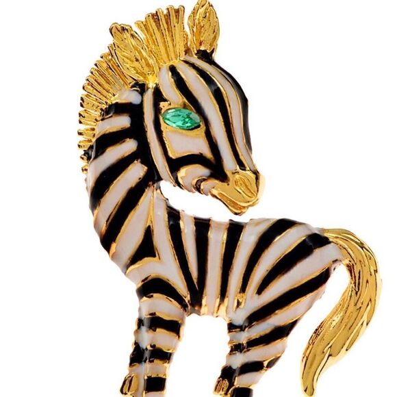🦓 NEW stunning hand painted zebra brooch 🦓 - Picture 1 of 4